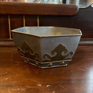 Elegant Silver and Gold brass Decorative Bowl